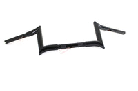 HARLEY 8 inch Black Z-Bar Handlebar with Indents fits 1982-1984 FL,  1982-1984 FX,  1985-UP XL,  1986-2017 FLST,  1984-2017 FXST,  1991-2017 FXD,  1984-1994 FXR,