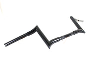 HARLEY 8 inch Black Z-Bar Handlebar with Indents fits 1982-1984 FL,  1982-1984 FX,  1985-UP XL,  1986-2017 FLST,  1984-2017 FXST,  1991-2017 FXD,  1984-1994 FXR,