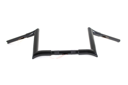 HARLEY 10 inch Black Z-Bar Handlebar with Indents fits 1982-1984 FL,  1982-1984 FX,  1985-UP XL,  1986-2017 FLST,  1984-2017 FXST,  1991-2017 FXD,  1984-1994 FXR,