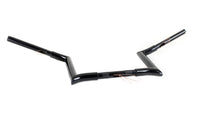 HARLEY 10 inch Black Z-Bar Handlebar with Indents fits 1982-1984 FL,  1982-1984 FX,  1985-UP XL,  1986-2017 FLST,  1984-2017 FXST,  1991-2017 FXD,  1984-1994 FXR,