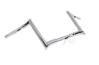 HARLEY 12 inch Chrome Z-Bar Handlebar with Indents fits 1982-1984 FL,  1982-1984 FX,  1985-UP XL,  1986-2017 FLST,  1984-2017 FXST,  1991-2017 FXD,  1984-1994 FXR,