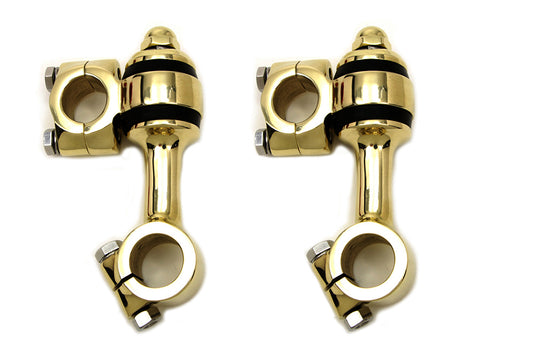 HARLEY Polished Brass Flanders Riser Set fits 1941-1948 FL,  1941-1957 G,  1941-1952 W,