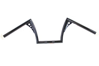 HARLEY 10 inch Z-Bar Handlebar with Wiring Indents and Holes Black fits 1982-1984 FL,  1982-1984 FX,  1982-UP XL,  1986-2017 FLST,  1984-2017 FXST,  1982-1994 FXR,  1982-1994 FXR,  1991-2017 FXD,