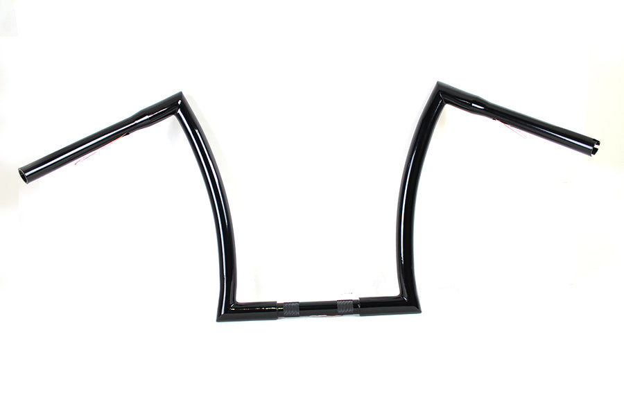 HARLEY 16 inch Z Handlebar with Indents Black fits 1984-2017 FXST,  1986-2017 FLST,