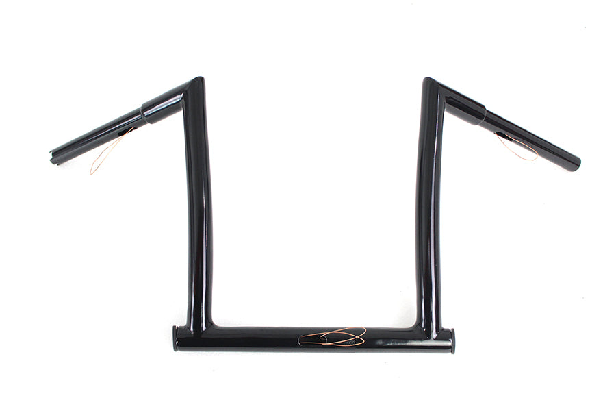 HARLEY 14 inch Black ChiZeled Z-Bar Handlebar with Indents fits 2015-UP FLTR,