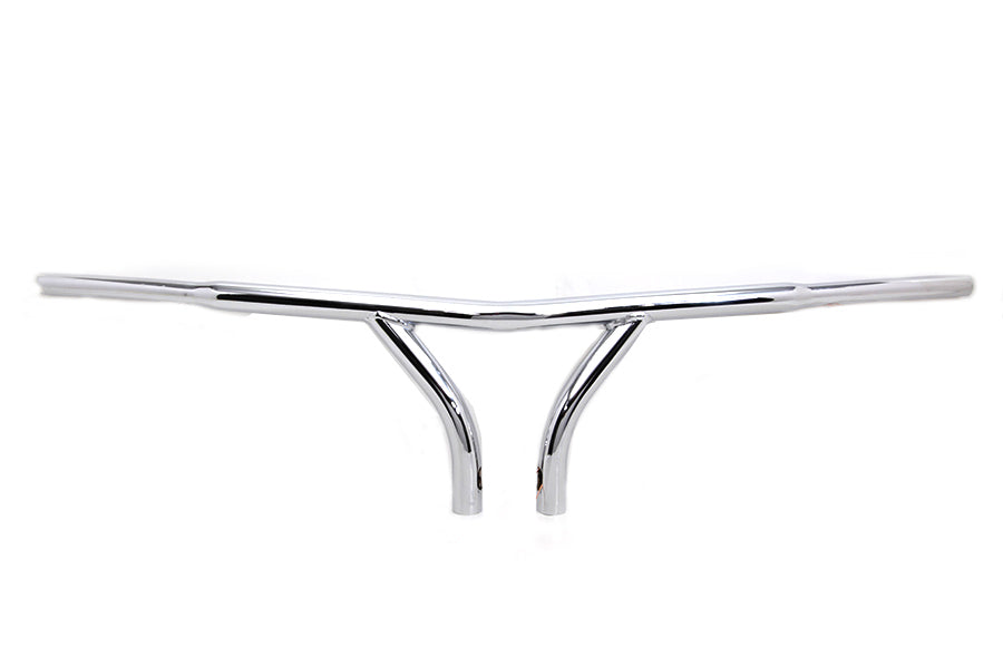 HARLEY 10 inch Chrome Curved Riser Handlebar with Indents fits 1986-2013 FLH,