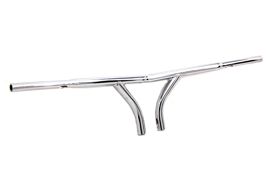 HARLEY 10 inch Chrome Curved Riser Handlebar with Indents fits 1986-2013 FLH,