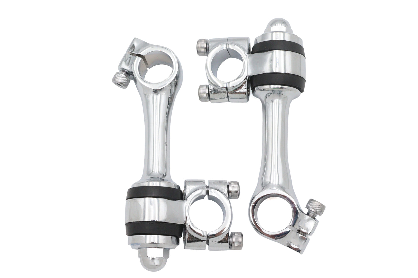 HARLEY Replica 4-1/4 inch Flanders Chrome Riser Set Fits 0-  Custom, application for 1 handlebars"