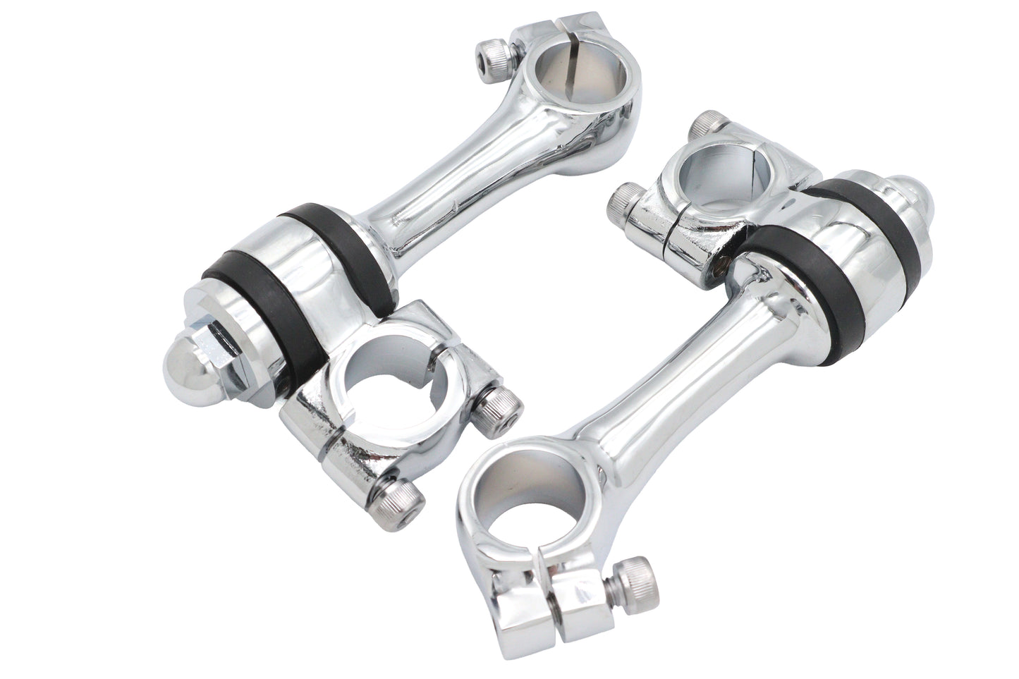 HARLEY Replica 4-1/4 inch Flanders Chrome Riser Set Fits 0-  Custom, application for 1 handlebars"