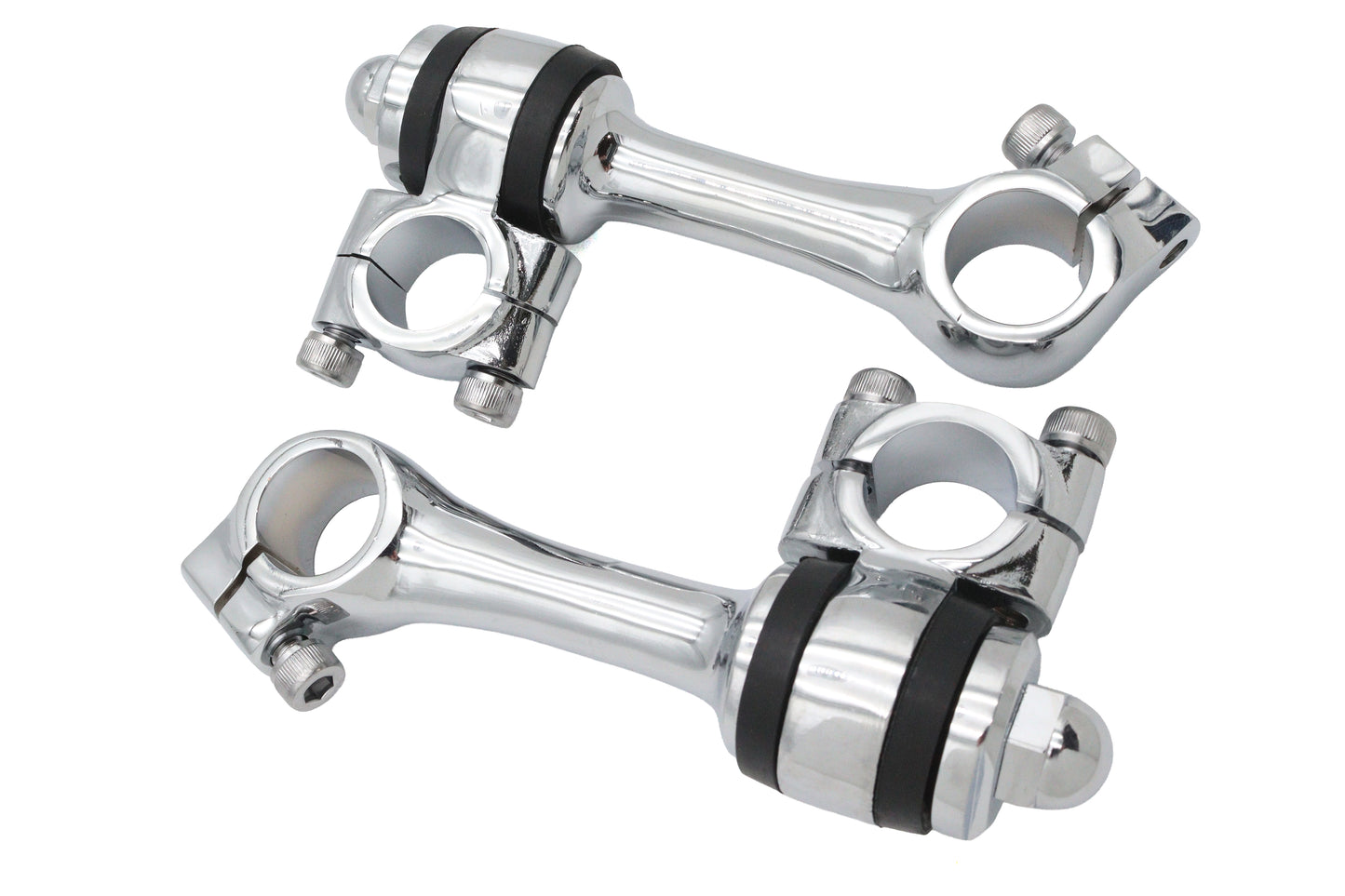 HARLEY Replica 4-1/4 inch Flanders Chrome Riser Set Fits 0-  Custom, application for 1 handlebars"