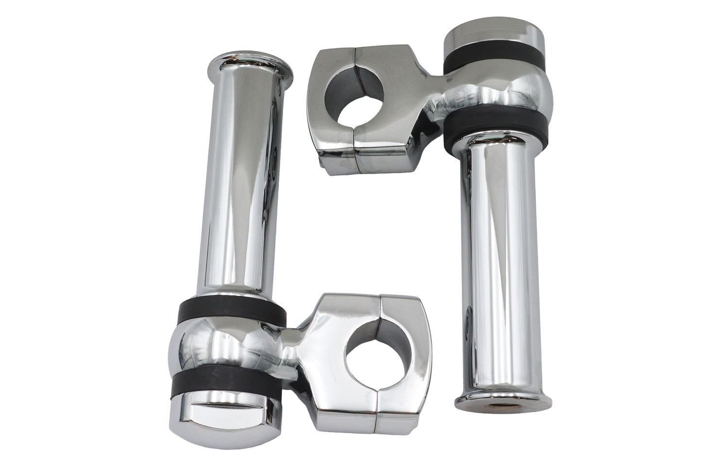 HARLEY 4-1/4 inch Offset Dog Bone Riser Set Chrome Fits 0-  Custom, application for 1 handlebars"
