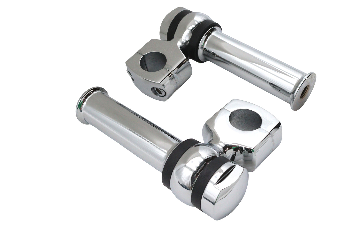 HARLEY 4-1/4 inch Offset Dog Bone Riser Set Chrome Fits 0-  Custom, application for 1 handlebars"