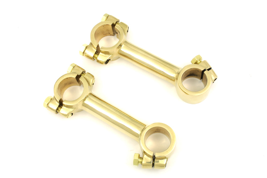 HARLEY 4 inch Dog Bone Riser Set Brass fits 0-  Custom,