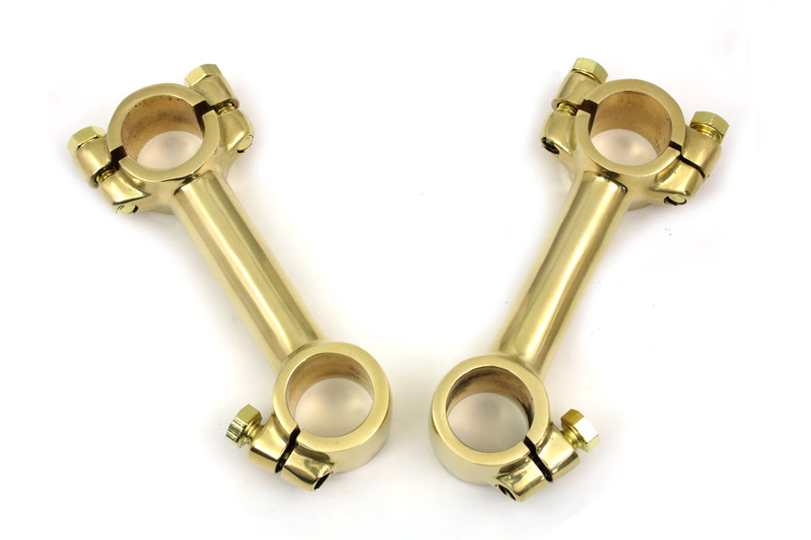 HARLEY 4 inch Dog Bone Riser Set Brass fits 0-  Custom,