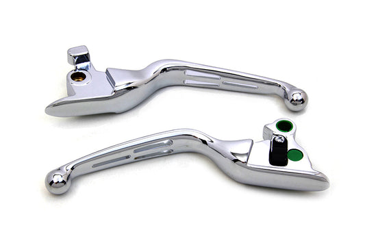HARLEY Chrome 3-Slot Wide Hand Lever Set Fits 2015-2017 FXSB,   2015-2017 FLSTN,   2015-2017 FLSTF,