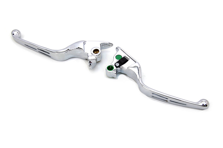 HARLEY Chrome 3-Slot Wide Hand Lever Set Fits 2015-2017 FXSB,   2015-2017 FLSTN,   2015-2017 FLSTF,