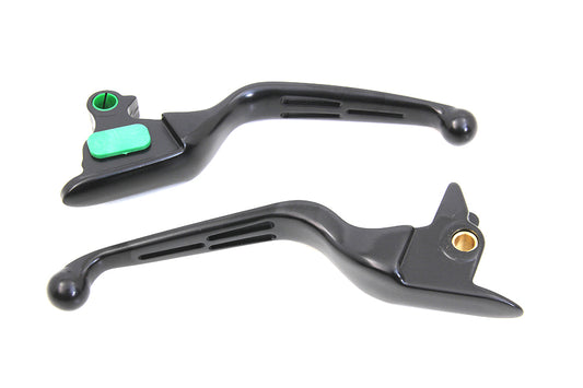HARLEY Matte Black 3-Slot Wide Hand Lever Set Fits 2015-2017 FXSB,   2015-2017 FLSTN,   2015-2017 FL