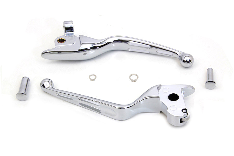 HARLEY Chrome 3-Slot Wide Hand Lever Set Fits 2014-2016 FLT,
