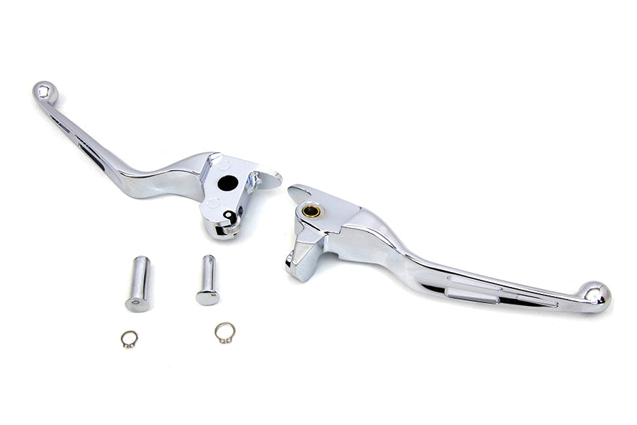 HARLEY Chrome 3-Slot Wide Hand Lever Set Fits 2014-2016 FLT,
