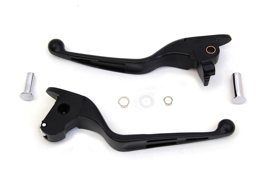 HARLEY Matte Black 3-Slot Wide Hand Lever Set Fits 2014-2016 FLT,