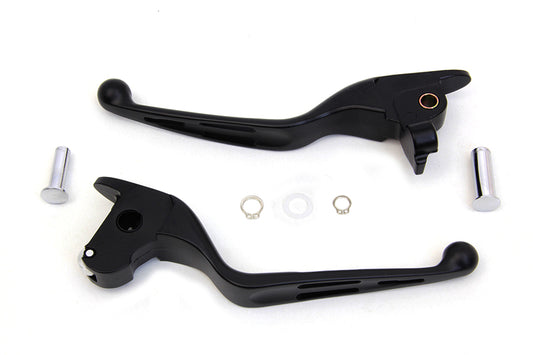 HARLEY Matte Black 3-Slot Wide Hand Lever Set Fits 2014-2016 FLT,
