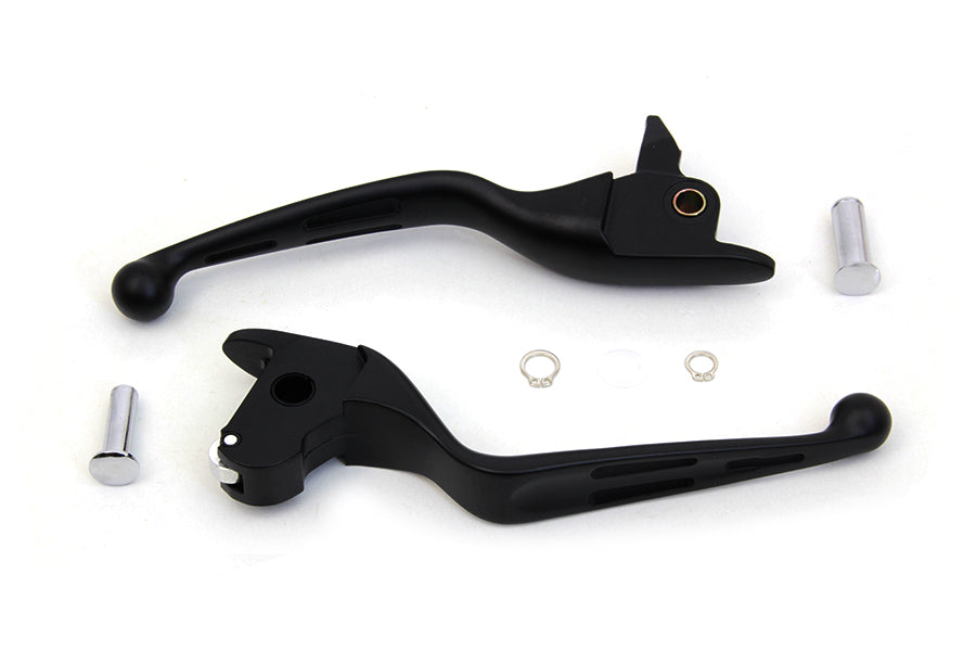 HARLEY Matte Black 3-Slot Wide Hand Lever Set Fits 2014-2016 FLT,