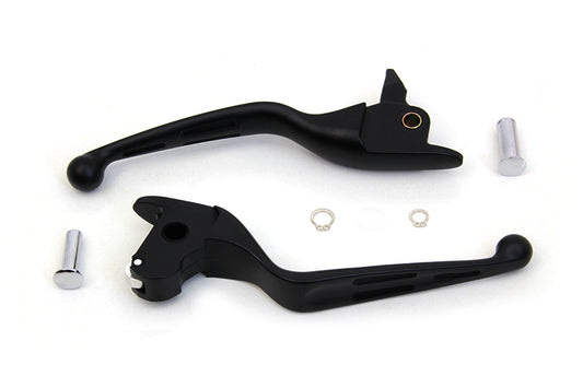 HARLEY Matte Black 3-Slot Wide Hand Lever Set Fits 2014-2016 FLT,