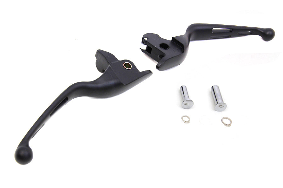 HARLEY Matte Black 3-Slot Wide Hand Lever Set Fits 2014-2016 FLT,
