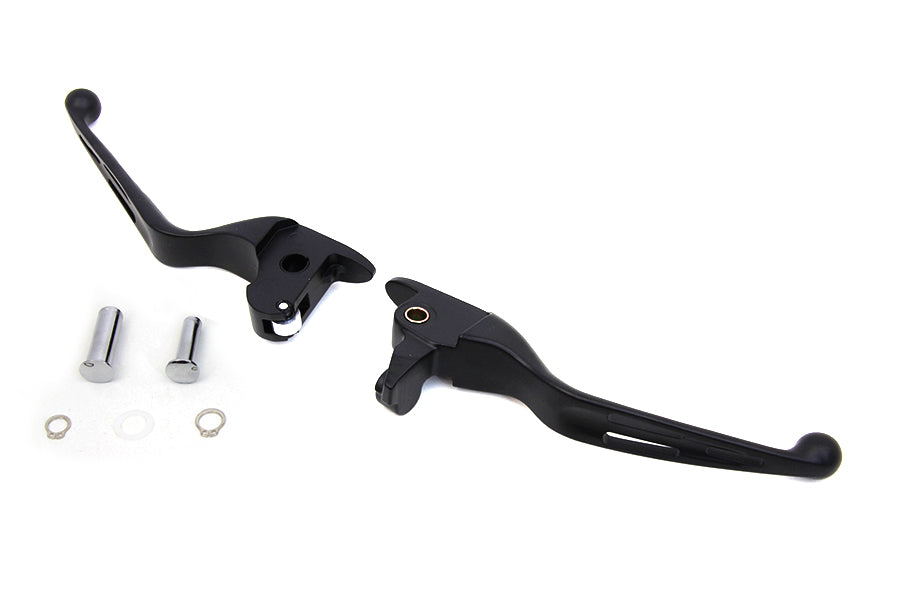 HARLEY Matte Black 3-Slot Wide Hand Lever Set Fits 2014-2016 FLT,