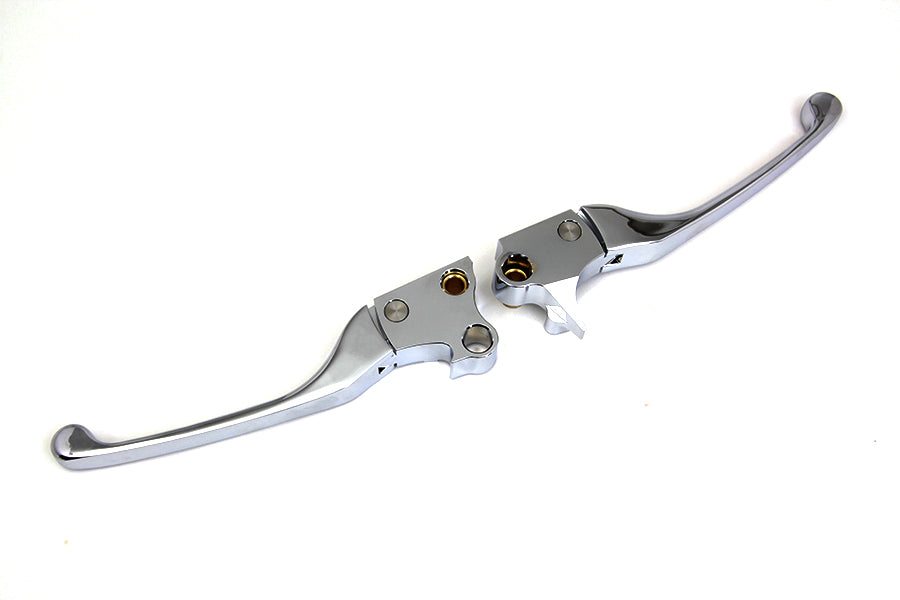 HARLEY Chrome Adjustable Hand Lever Set Fits 1996-2012 FXST,   1996-2012 FLST,   1996-2012 FLT,