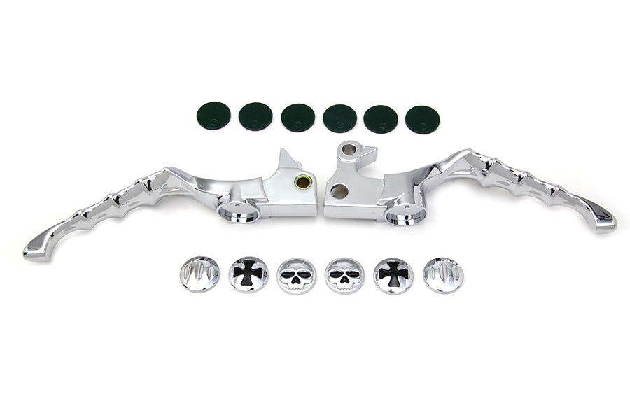 HARLEY Chrome Skeleton Hand Lever Set Fits 2004-2013 XL,