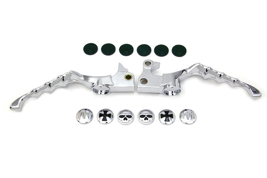 HARLEY Chrome Skeleton Hand Lever Set Fits 2004-2013 XL,
