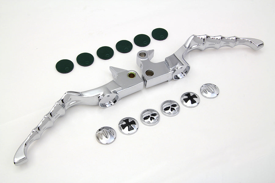 HARLEY Chrome Skeleton Hand Lever Set Fits 2004-2013 XL,