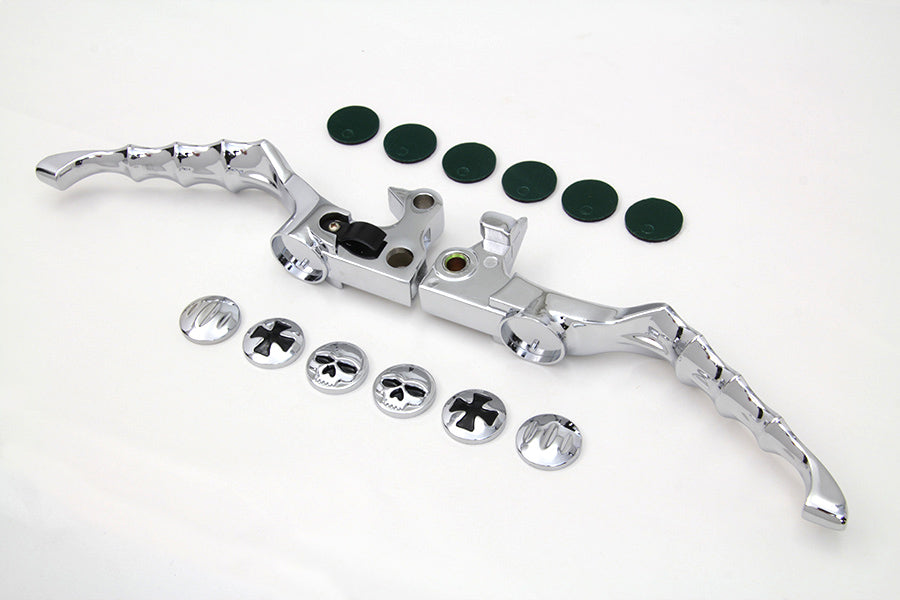HARLEY Chrome Skeleton Hand Lever Set Fits 2004-2013 XL,