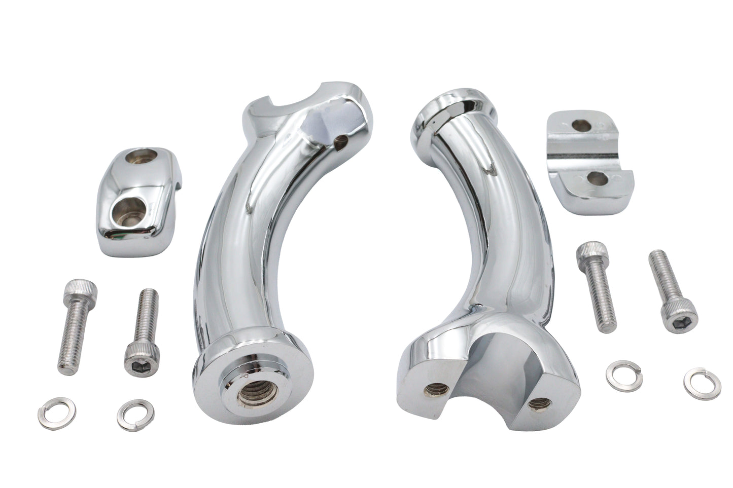 HARLEY 5-3/4 inch Fatty Pullback Riser Kit Chrome Fits 0-  Custom, application for 1 handlebars"