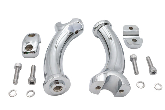 HARLEY 5-3/4 inch Fatty Pullback Riser Kit Chrome Fits 0-  Custom, application for 1 handlebars"