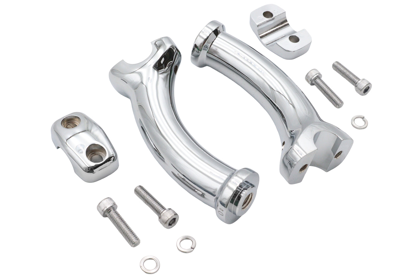 HARLEY 5-3/4 inch Fatty Pullback Riser Kit Chrome Fits 0-  Custom, application for 1 handlebars"