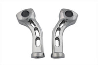 HARLEY Chrome 5-1/2 inch Slotted Billet Riser Kit Fits 0-  Custom, application for 1 handlebars"