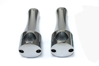 HARLEY 5 inch Solid Billet Chrome Riser Set fits 0-  Custom, application for 1-1/4 handlebars"