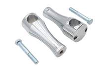 HARLEY 5 inch Solid Billet Chrome Riser Set Fits 0-  Custom, application for 1-1/4 handlebars"