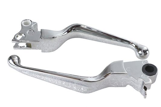 HARLEY Chrome V-Cut Hand Lever Set Fits 2008-2014 FLST,   2008-2014 FXST,   2008-2014 FXD,