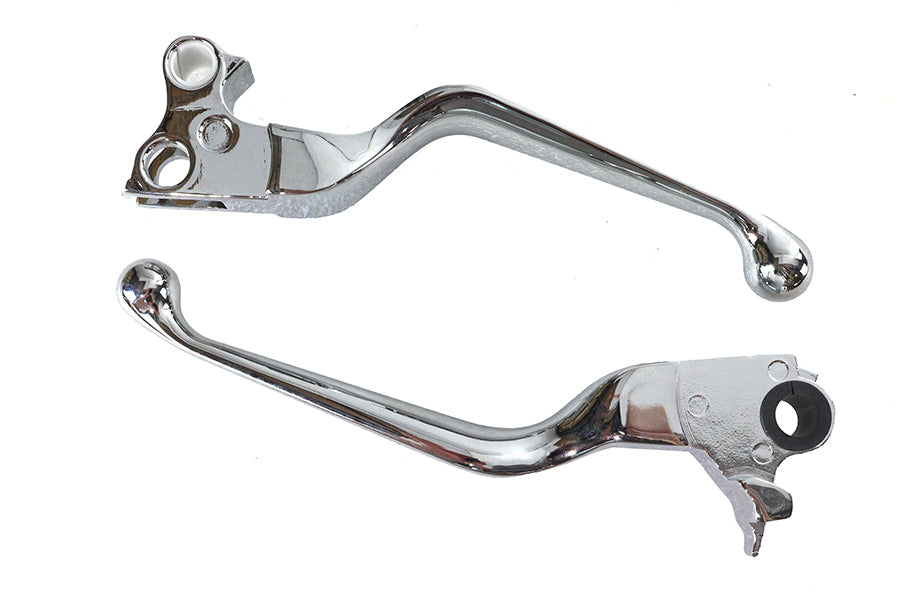 HARLEY Chrome V-Cut Hand Lever Set Fits 2008-2014 FLST,   2008-2014 FXST,   2008-2014 FXD,