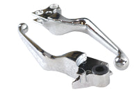 HARLEY Chrome V-Cut Hand Lever Set Fits 2008-2014 FLST,   2008-2014 FXST,   2008-2014 FXD,