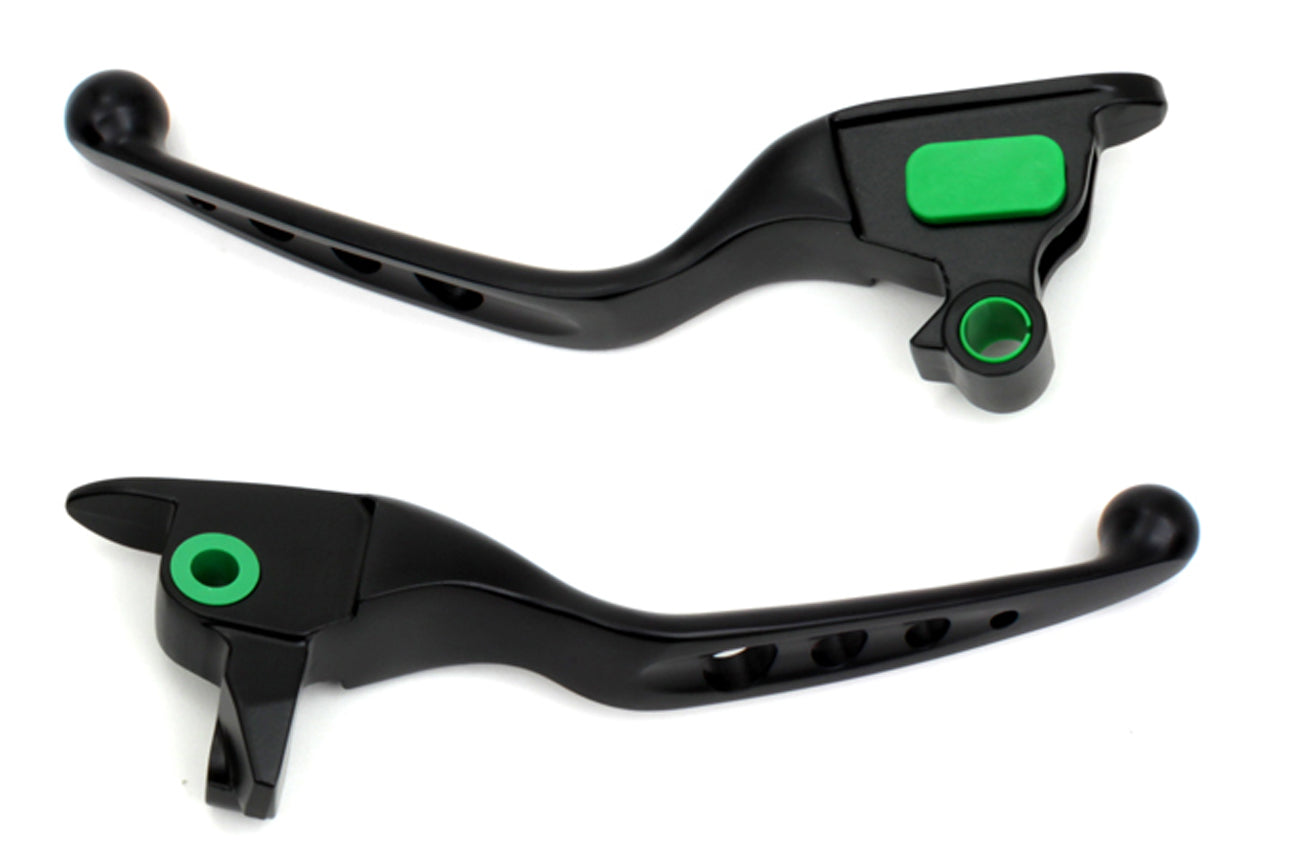 HARLEY Black Drilled Hand Lever Set Fits 2008-2013 FLT,
