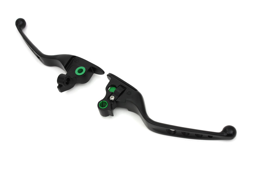 HARLEY Black Drilled Hand Lever Set Fits 2008-2013 FLT,