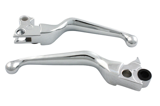 HARLEY Chrome V-Cut Hand Lever Set Fits 1996-2007 FLST,   1996-2007 FXST,   1996-2007 FXD,   1996-20