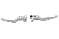 HARLEY Chrome V-Cut Hand Lever Set Fits 1996-2007 FLST,   1996-2007 FXST,   1996-2007 FXD,   1996-20