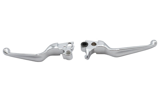 HARLEY Chrome V-Cut Hand Lever Set Fits 1996-2007 FLST,   1996-2007 FXST,   1996-2007 FXD,   1996-20