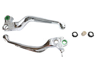 HARLEY Chrome Slotted Hand Lever Set Fits 2008-2014 FXST,   2008-2014 FLST,   2008-2014 FXD,