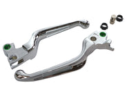 HARLEY Chrome Slotted Hand Lever Set Fits 2008-2014 FXST,   2008-2014 FLST,   2008-2014 FXD,
